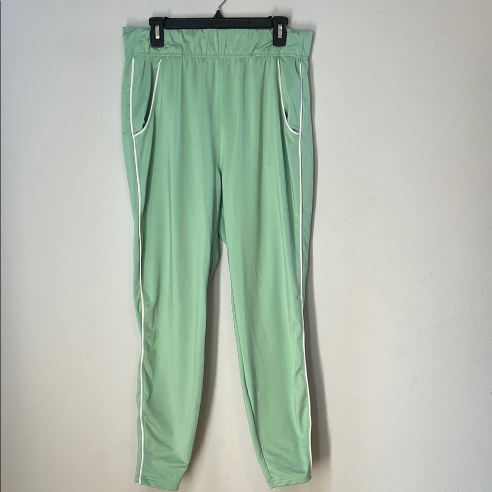 Gymshark Women's Mint Green & White Joggers Stretchy Sweatpants Size‎ XL